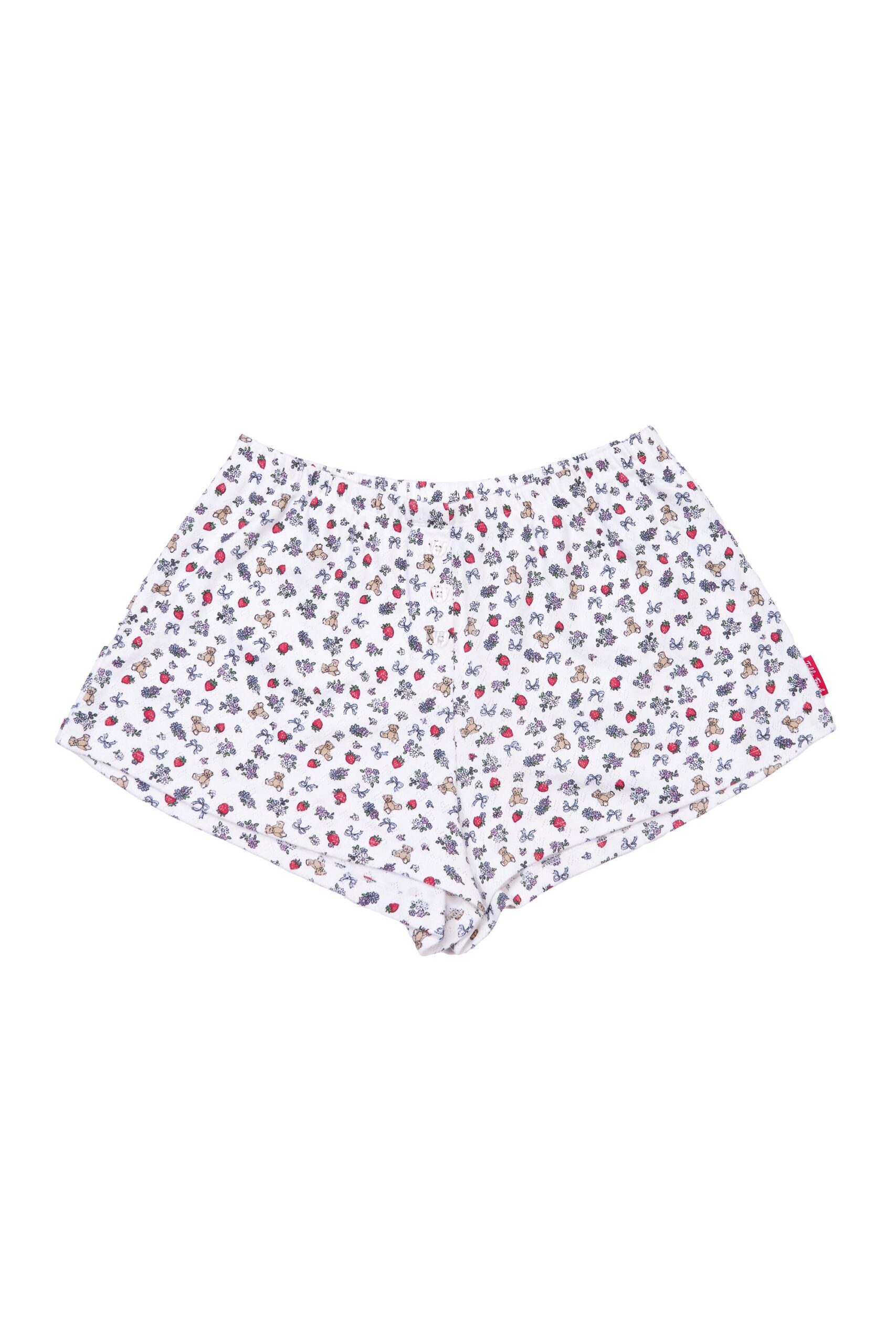 Strawberry Pointelle Shorts