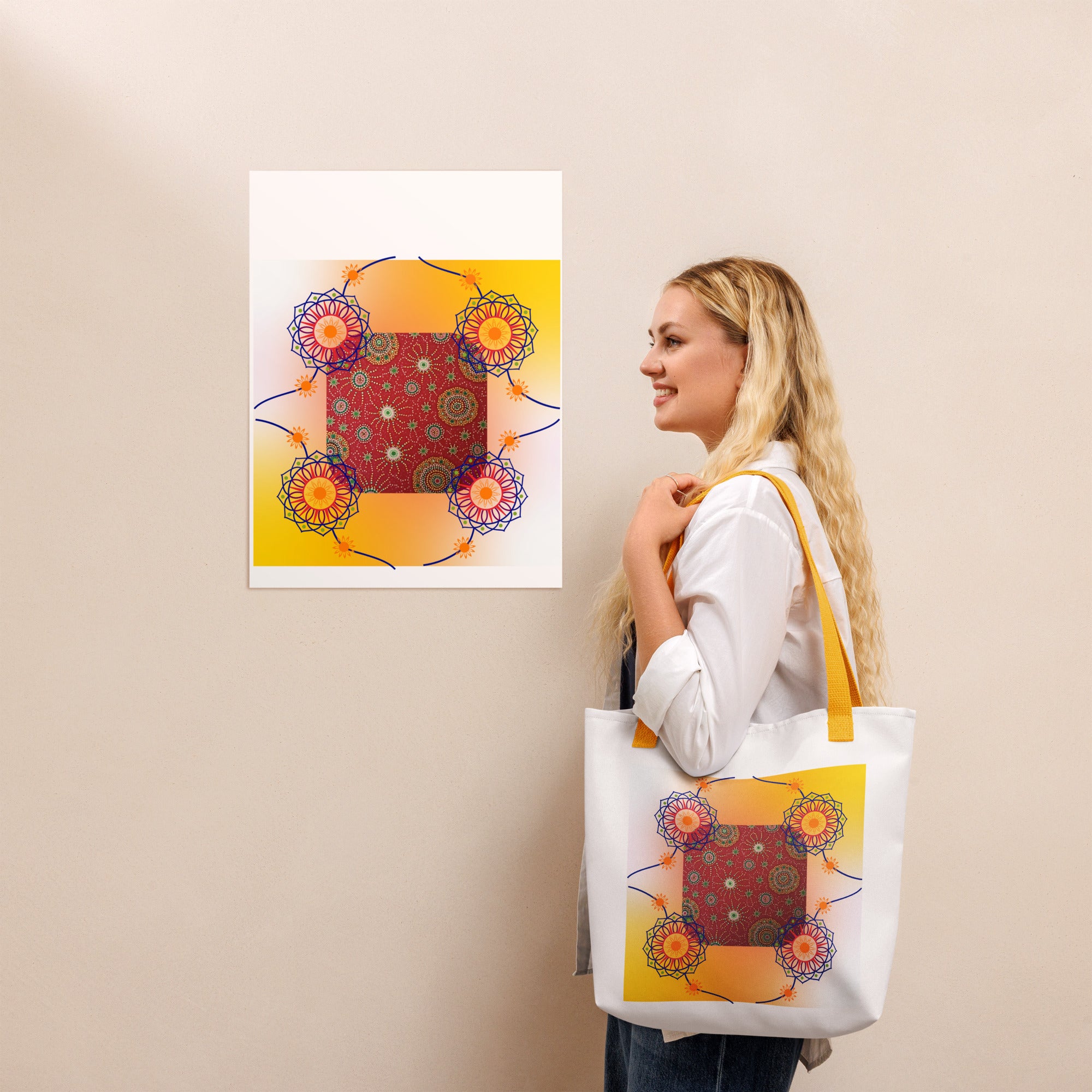 Tote Bag Bandhani inspired twill tote bag