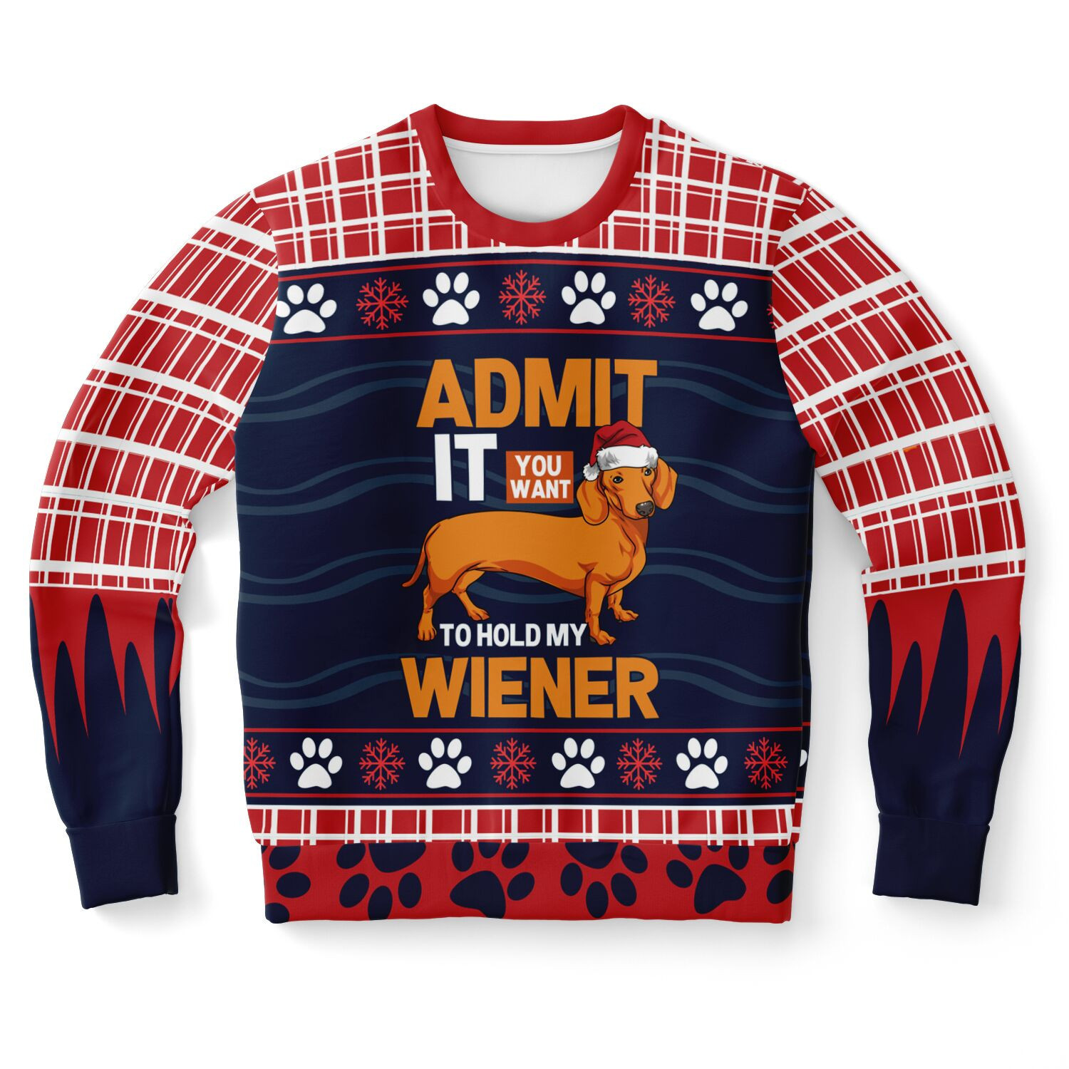 Admit It You Want to Hold My Wiener Ugly Christmas Sweater