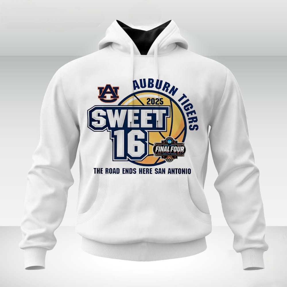 Auburn Tigers 2025 NCAA Mens Basketball Sweet 16 Final Four Hoodie Gift For Basketball Lover