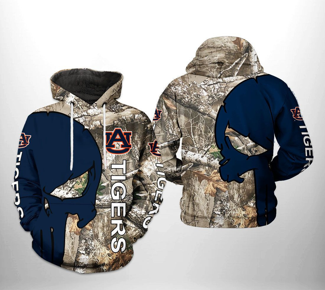 Auburn Tigers NCAA Camo Veteran Hunting Hoodie Zip Hoodie