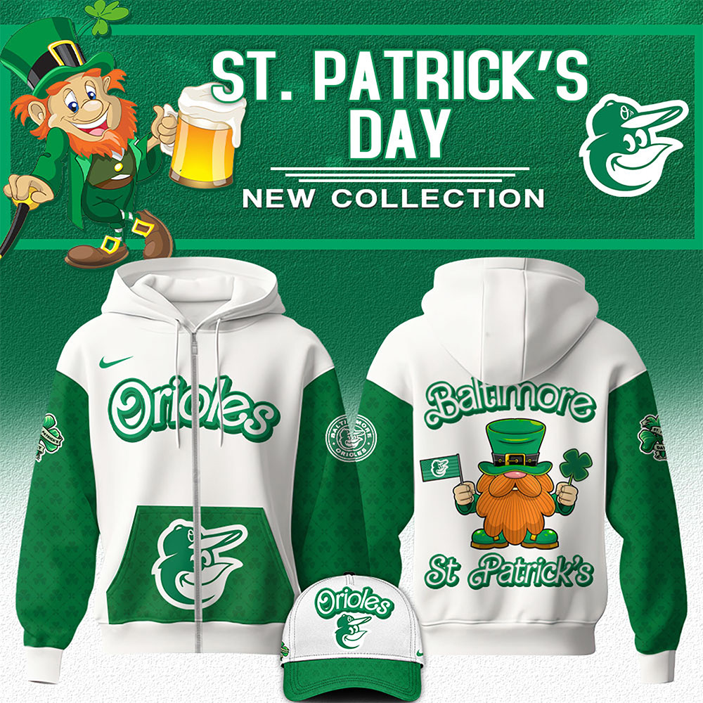Baltimore Orioles MLB x St. Patricks Day Zip Hoodie Unique Gifts For Baseball Fans