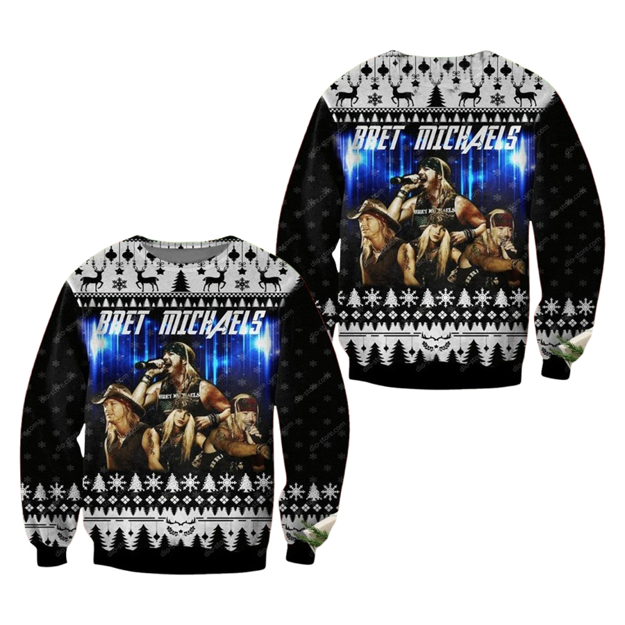 Bret Michaels Poison Poster Ugly Christmas Sweater