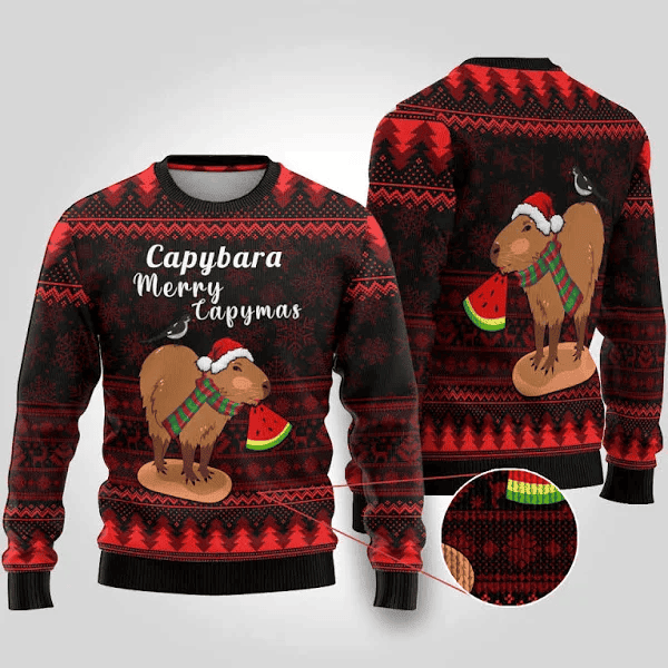 Capybara Merry Capymas Christmas Ugly Christmas Sweater