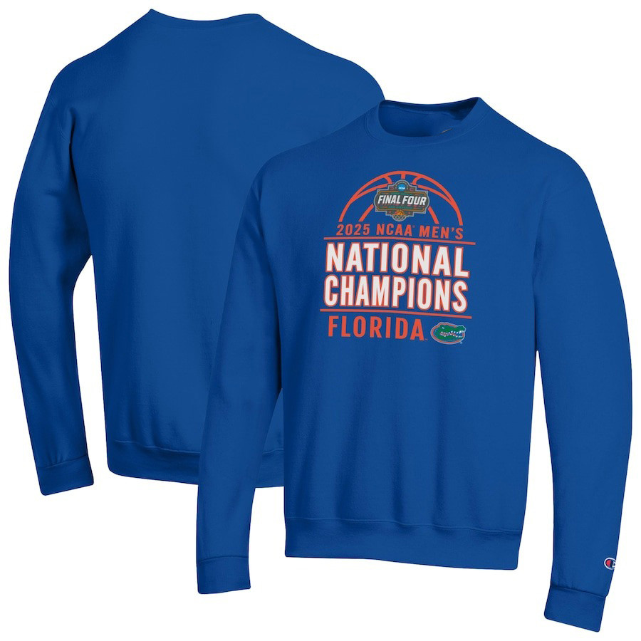 Champion Royal Florida Gators 2025 NCAA Mens Basketball National Champions Sweatshirt For Fans