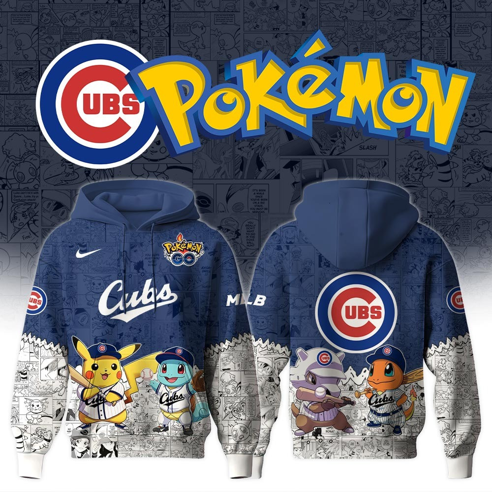 Chicago Cubs X PokÆ’mon Go Hoodie MLB Merch Cute Best Gifts For Baseball Lovers Fans