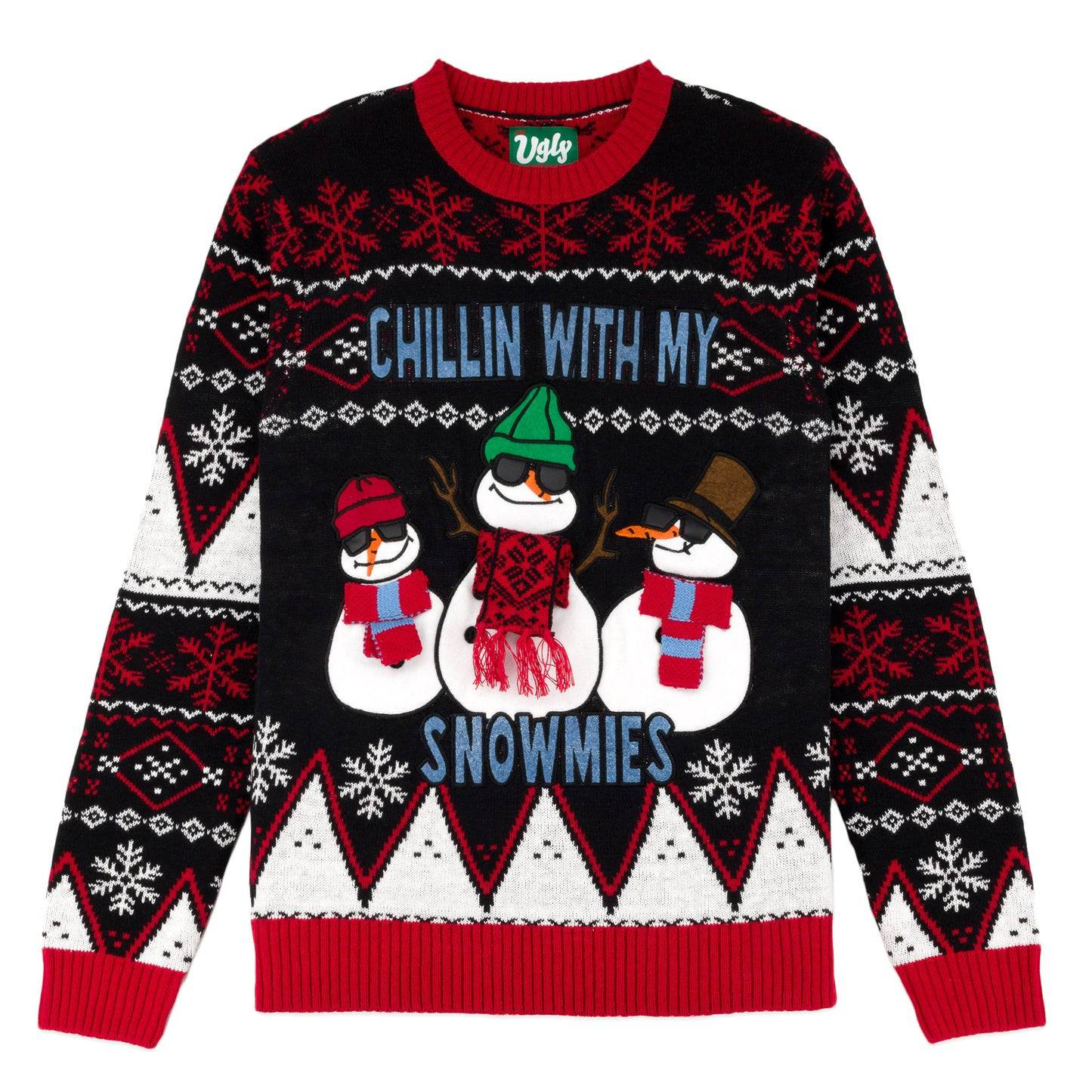 Chillin With My Snowmies Snowman Ugly Christmas Sweater