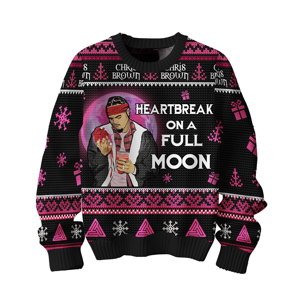 Chris Brown Heartbreak On The Full Moon Christmas Ugly Sweater