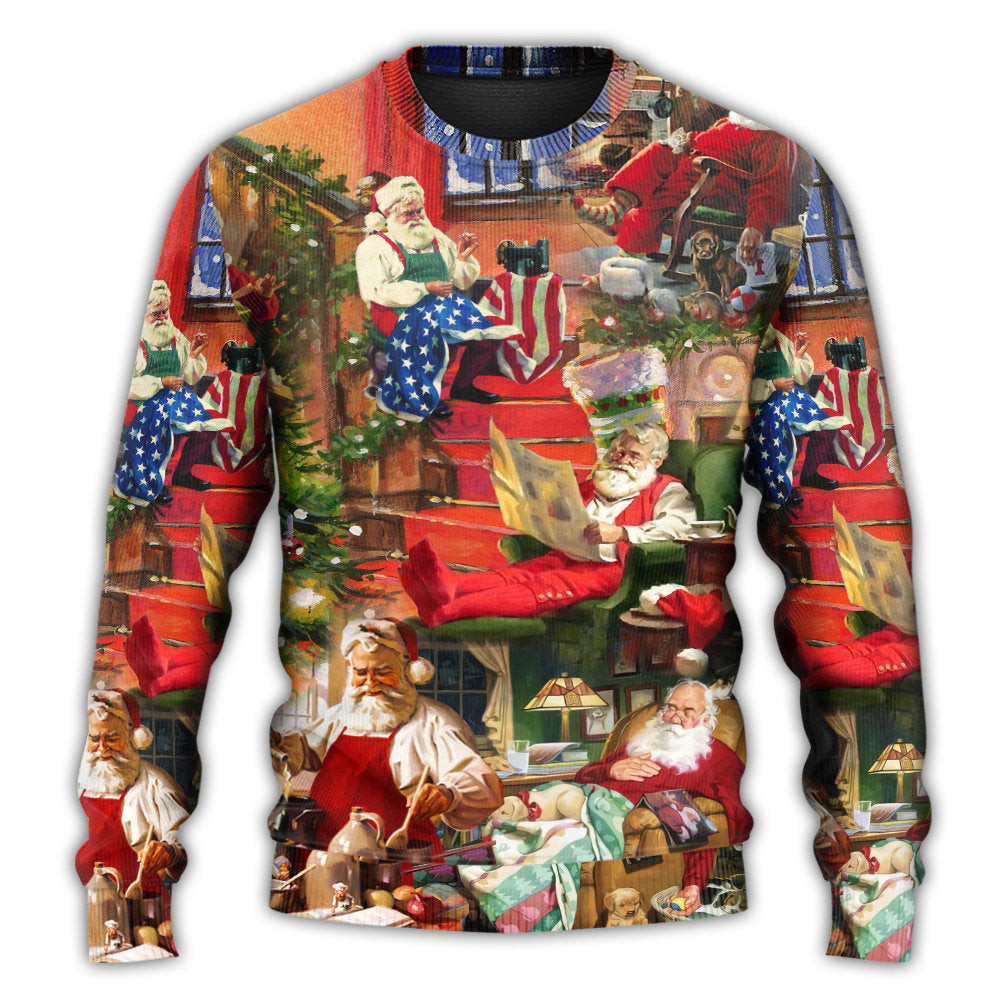 Christmas Santa Claus In Daily Life Ugly Christmas Sweaters