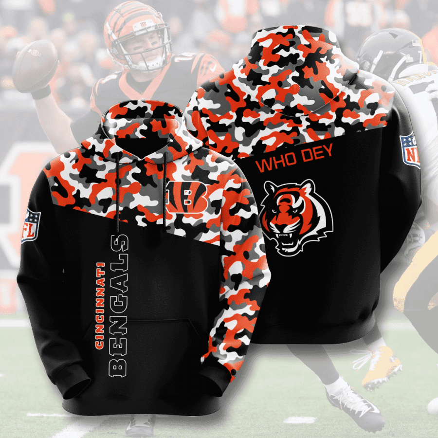 Cincinnati Bengals Camo Hoodie Zip Hoodie Version 2581