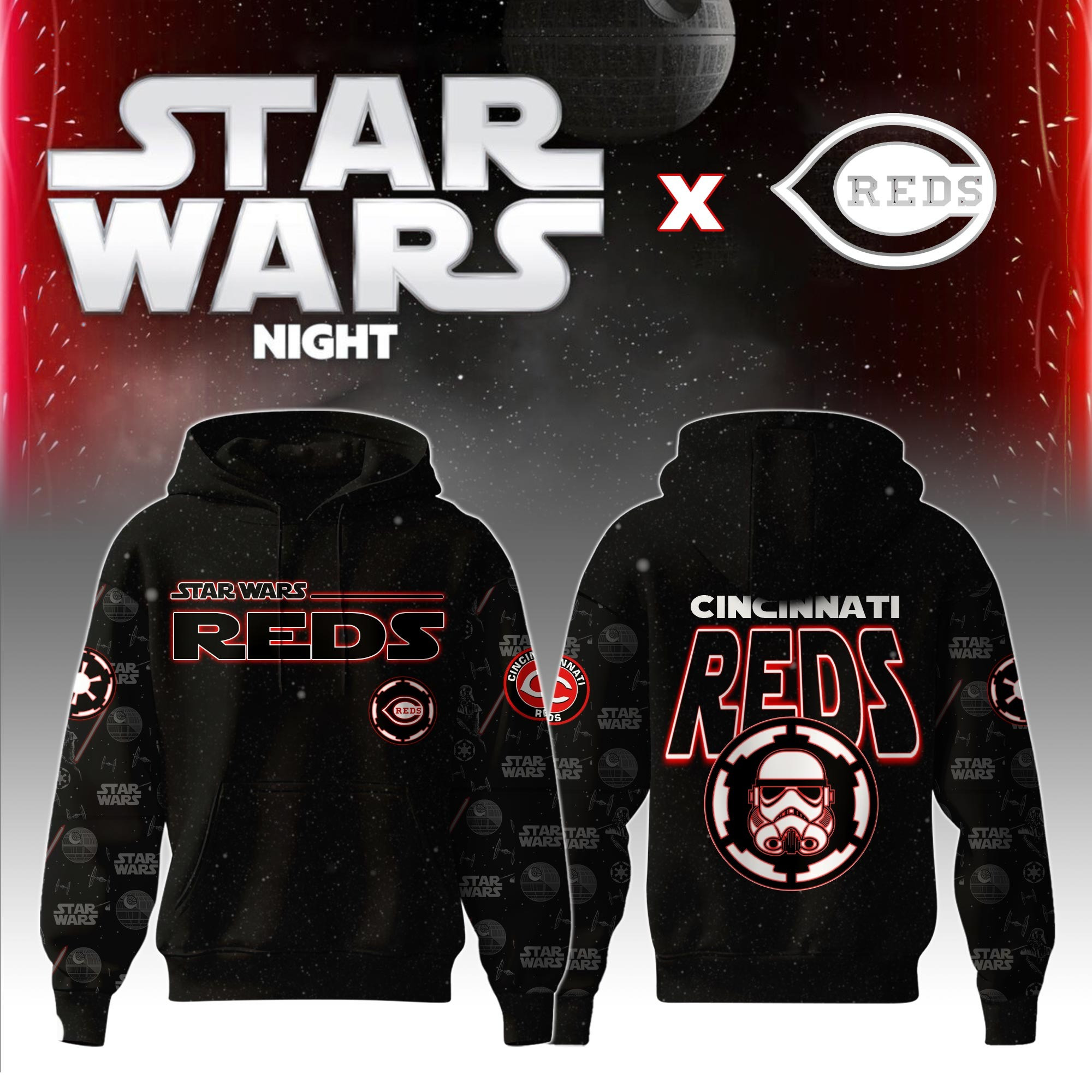 Cincinnati Reds MLB x Star War Night Hoodie 2025 Cool Gifts For Baseball Lovers