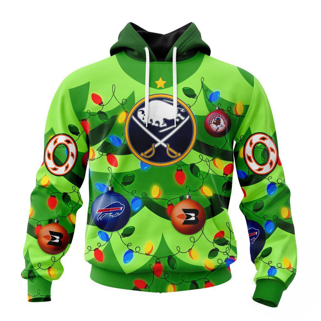 Custom NHL Buffalo Sabres Specialized Christmas Tree Color And Citys Sports Teams Hoodie