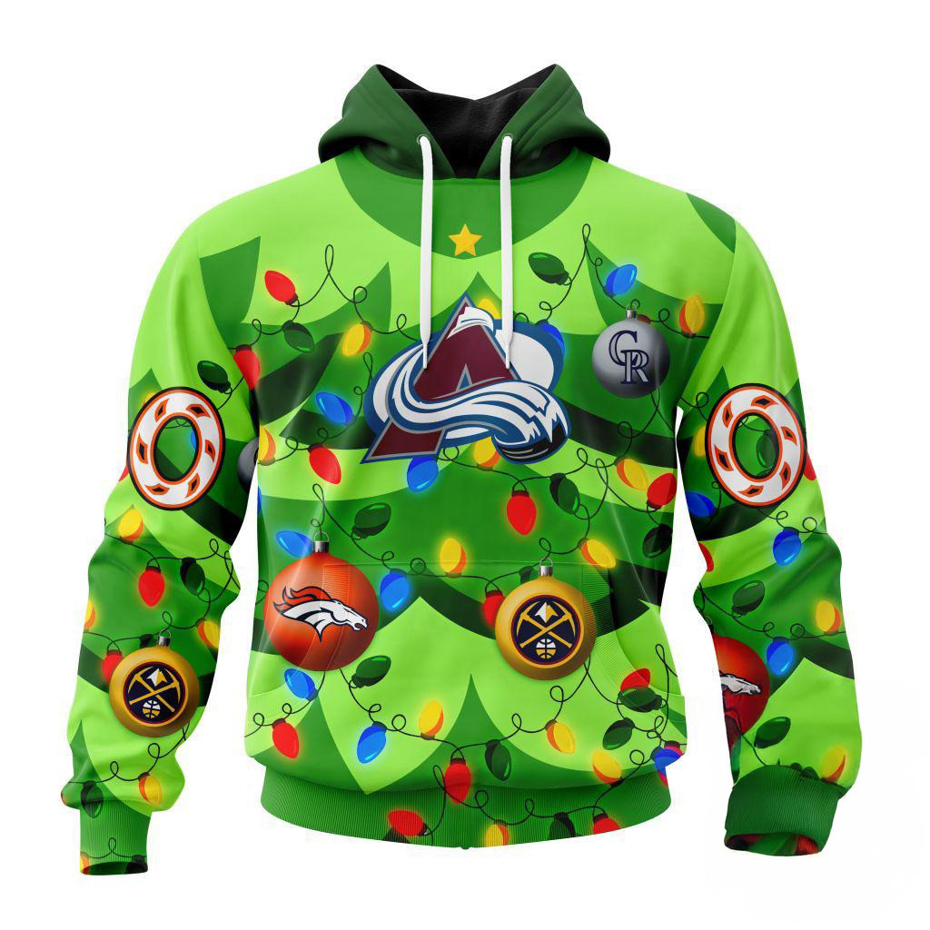 Custom NHL Colorado Avalanche Specialized Christmas Tree Color And Citys Sports Teams Hoodie