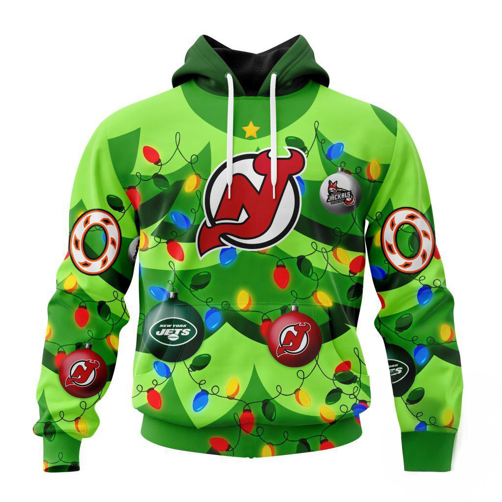 Custom NHL New Jersey Devils Specialized Christmas Tree Color And Citys Sports Teams Hoodie