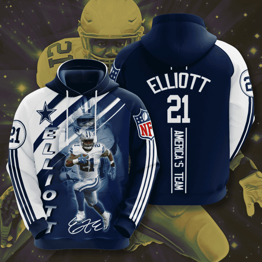 Dallas Cowboys Elliott 21 Hoodie Zip Hoodie Version 1277