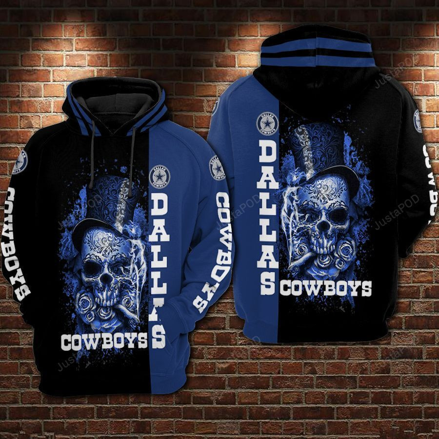 Dallas Cowboys NFL Football Skull Classic Pattern Hoodie Zip Hoodie
