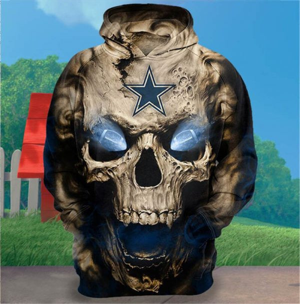 Dallas Cowboys Skull Hoodie Zip Hoodie Version 2606