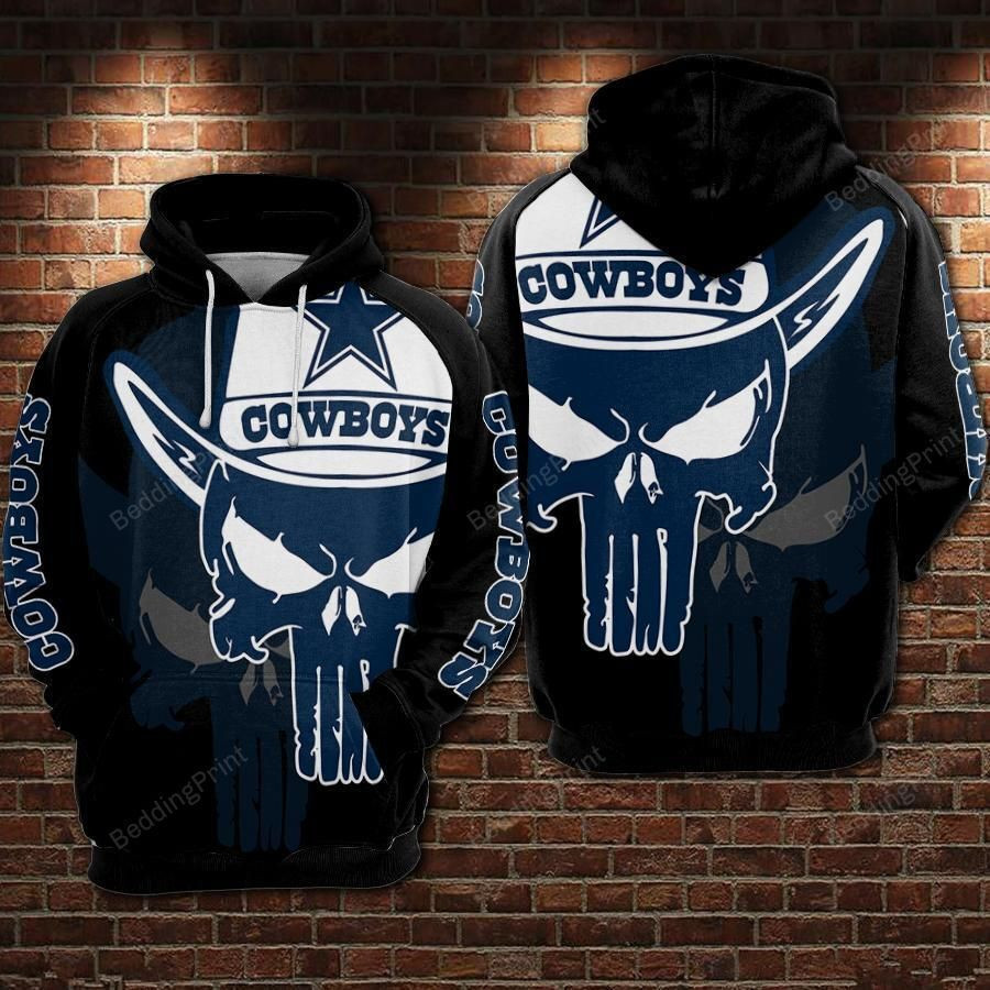Dallas Cowboys Skull Hoodie Zip Hoodie Version 3015