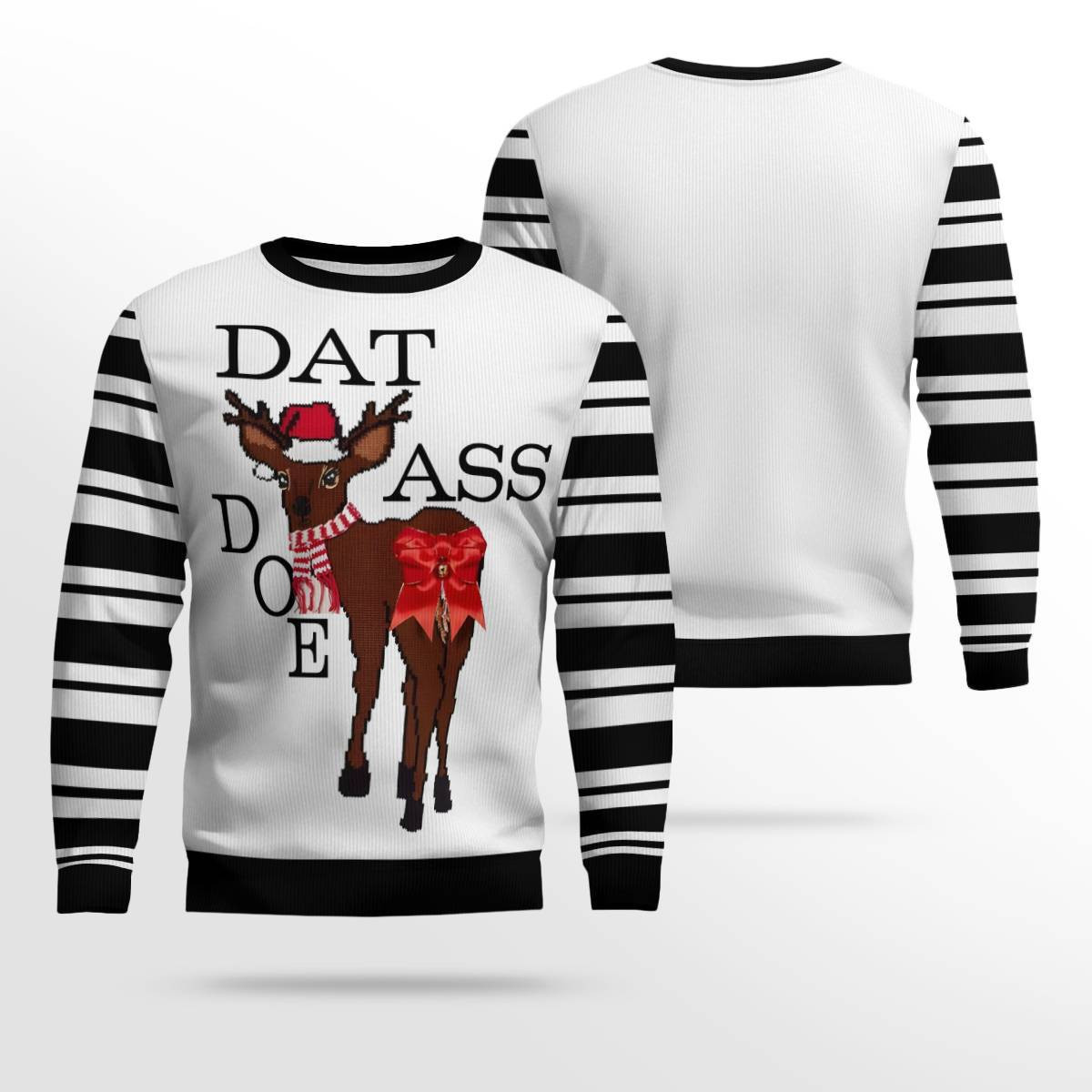 Dat Ass Doe Ugly Christmas Sweater Black