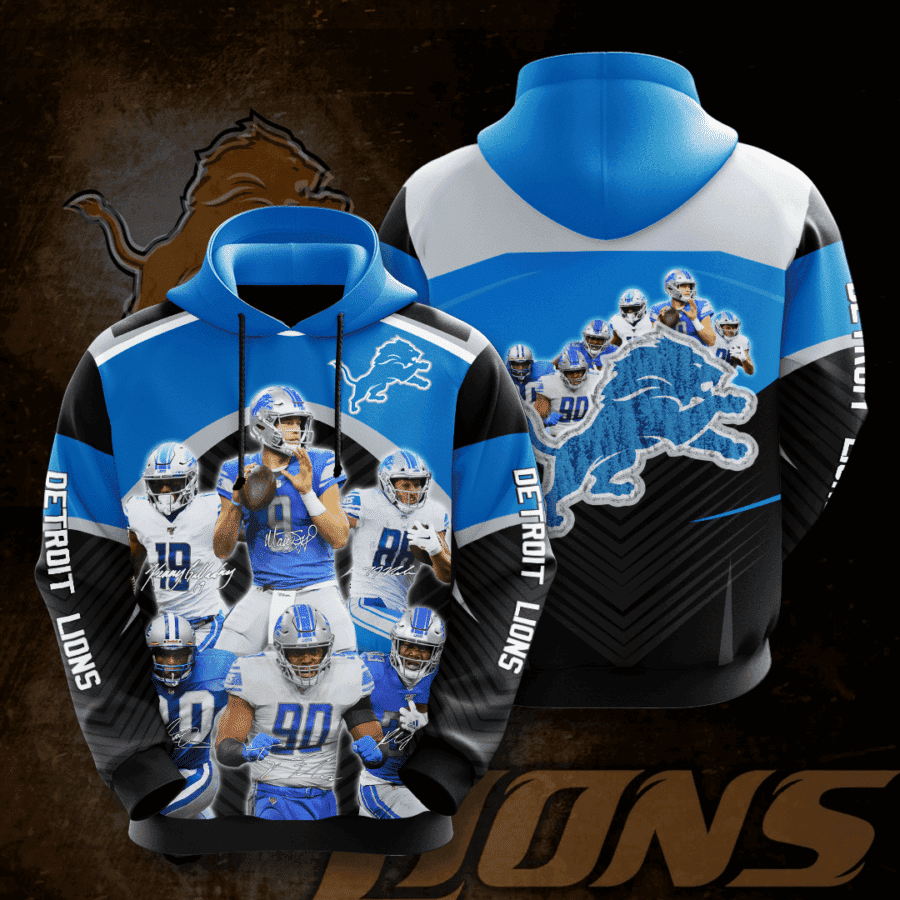 Detroit Lions Hoodie Zip Hoodie Version 1098