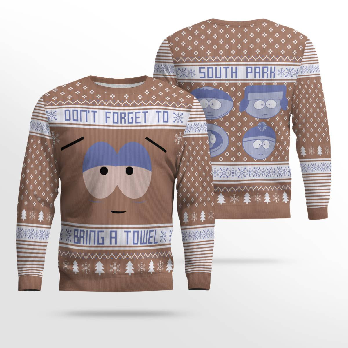 Dont Forget To Bring a Towel Ugly Christmas Sweater Mocha Mousse