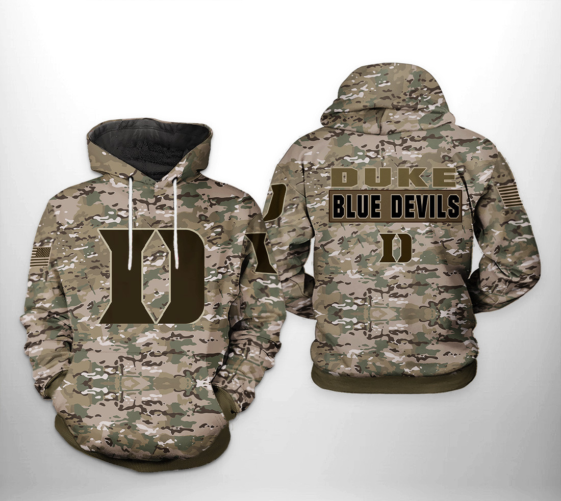 Duke Blue Devils NCAA Camo Veteran Hoodie Zip Hoodie
