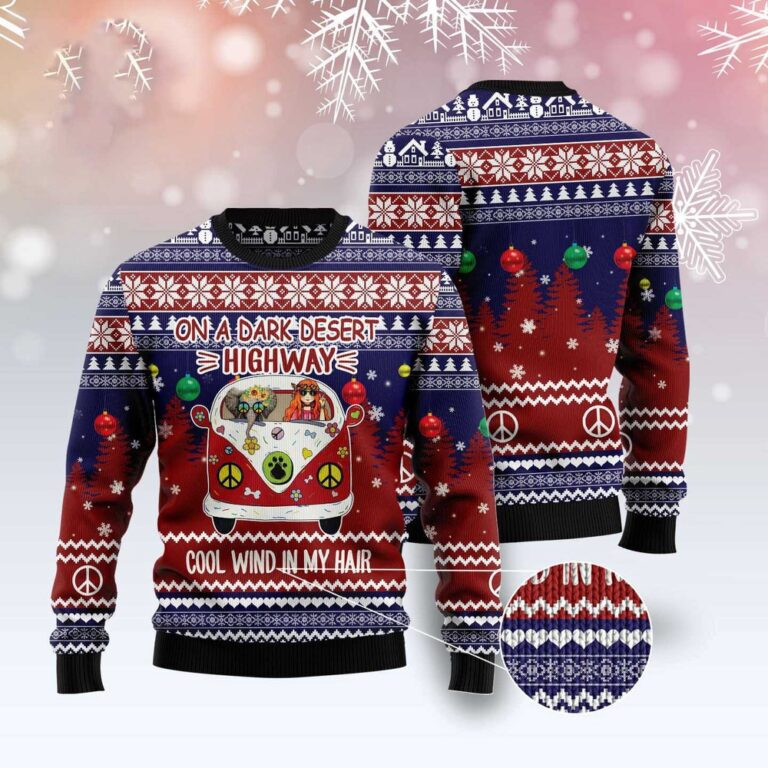 Elephant Hippie Girl Ugly Christmas Sweater