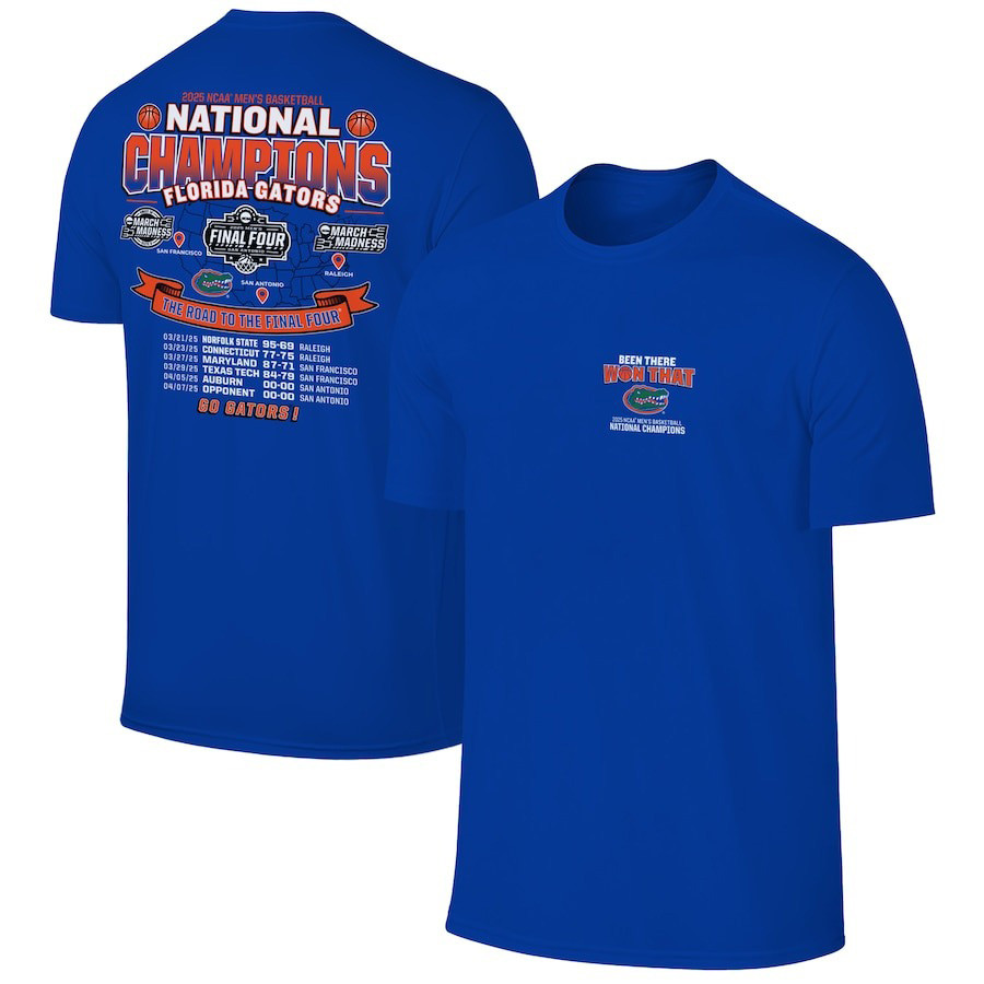 Florida Gators 2025 NCAA Mens Basketball National Champions Royal T-Shirt Gift For Mens