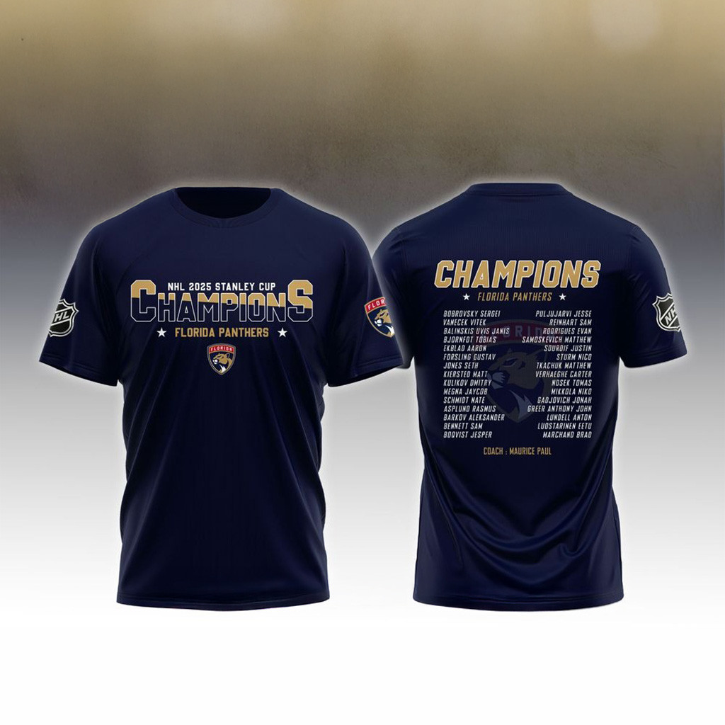 Florida Panthers Champions NHL Stanley Cup 2025 T-Shirt Florida Panthers Merch Fans Gifts