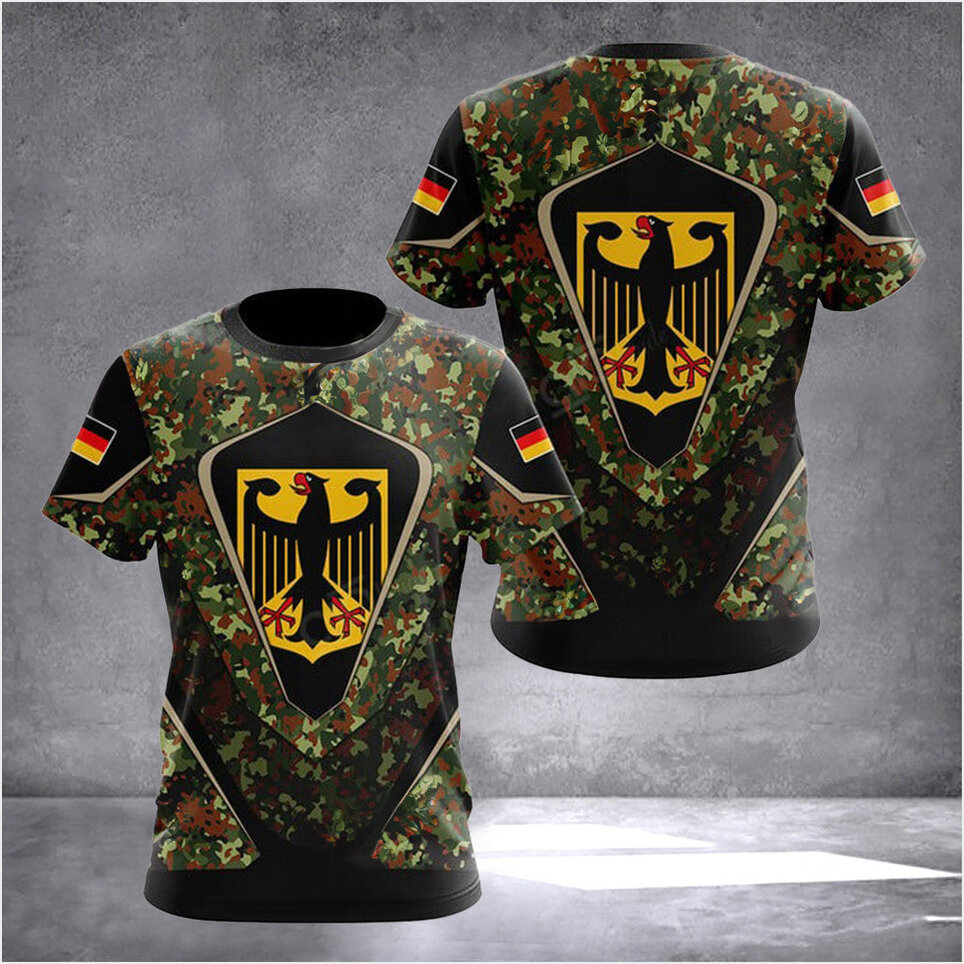Germany Coat Of Arms Camouflage Army Shirt German Flag With Crest Mens T-Shirt Birthday Gift