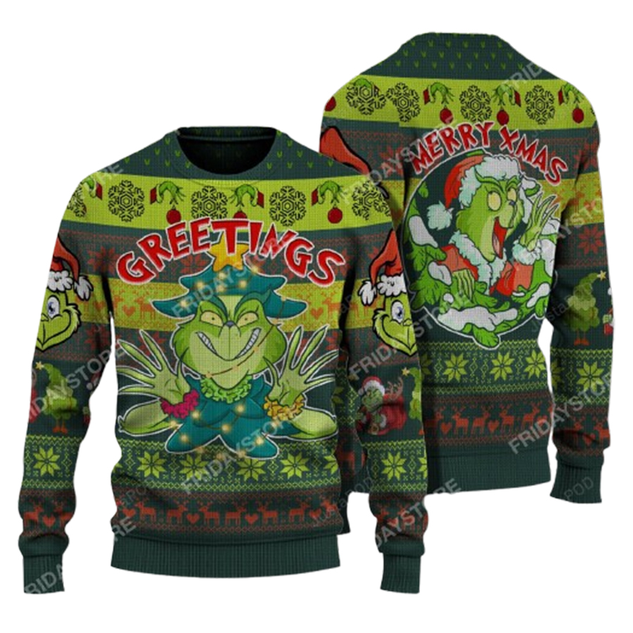 Greetings Grinch Ugly Christmas Sweater