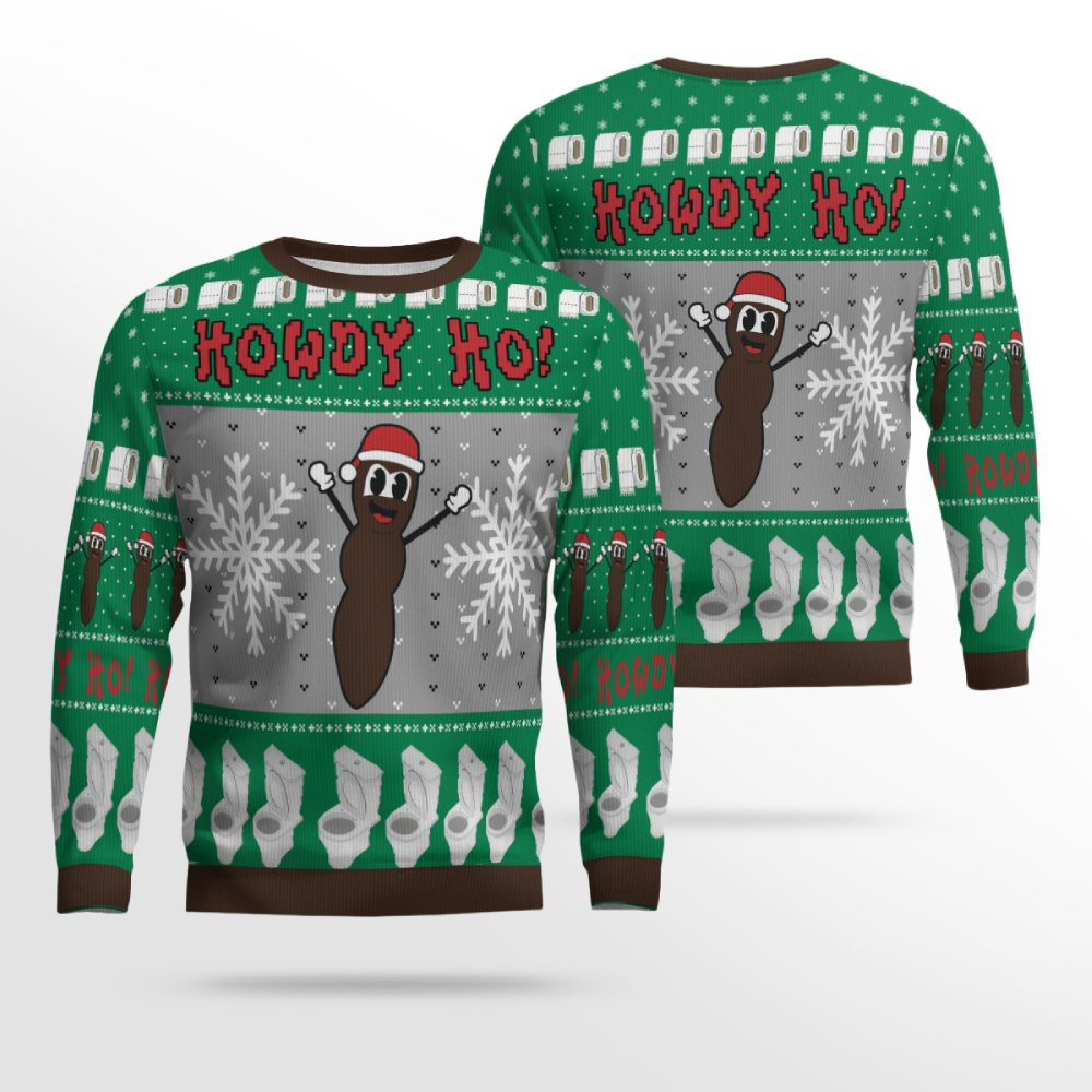Howdy Ho Ugly Christmas Sweater Green
