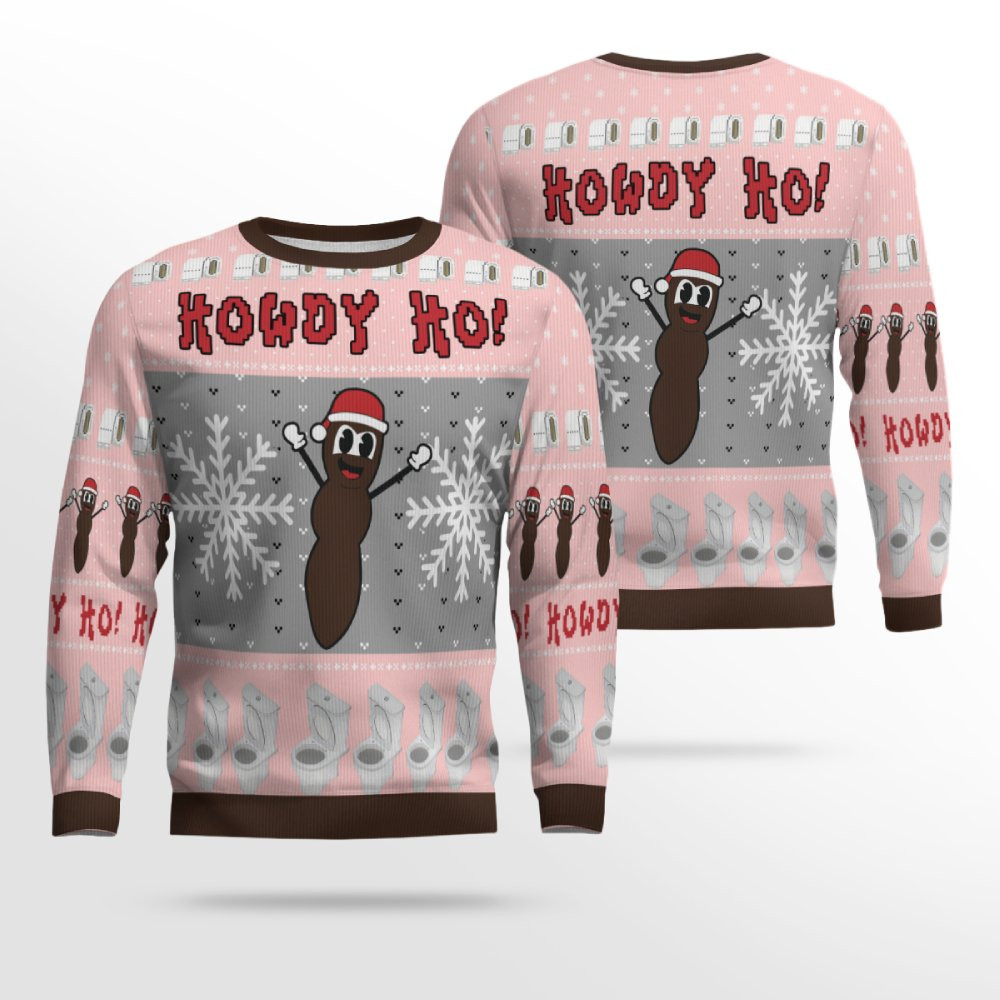Howdy Ho Ugly Christmas Sweater Powder Pink