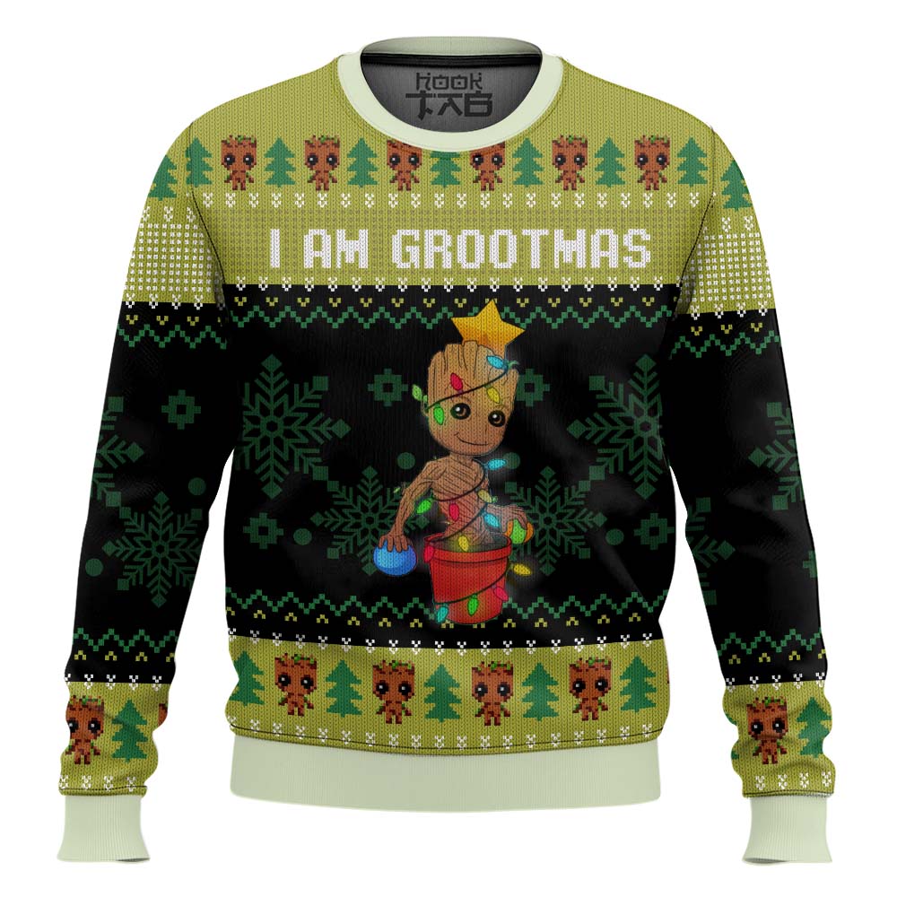I am Grootmas Guardians of the Galaxy Marvel Ugly Christmas Sweater