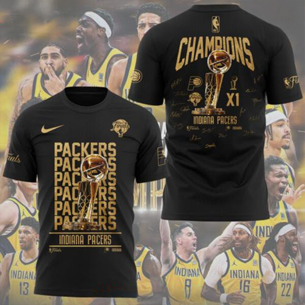 Indiana Pacers 2025 NBA Finals Champions Black T-Shirt Indiana Pacers Merch Gifts For Dad
