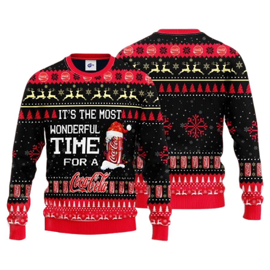 It Is The Most Wonderful Time For A Coca Cola Ugly Christmas Sweater