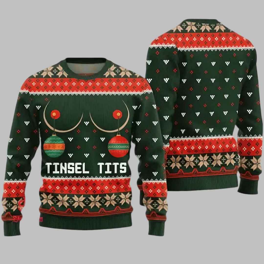 Jingle Balls Tinsel Tits Ugly Christmas Sweater