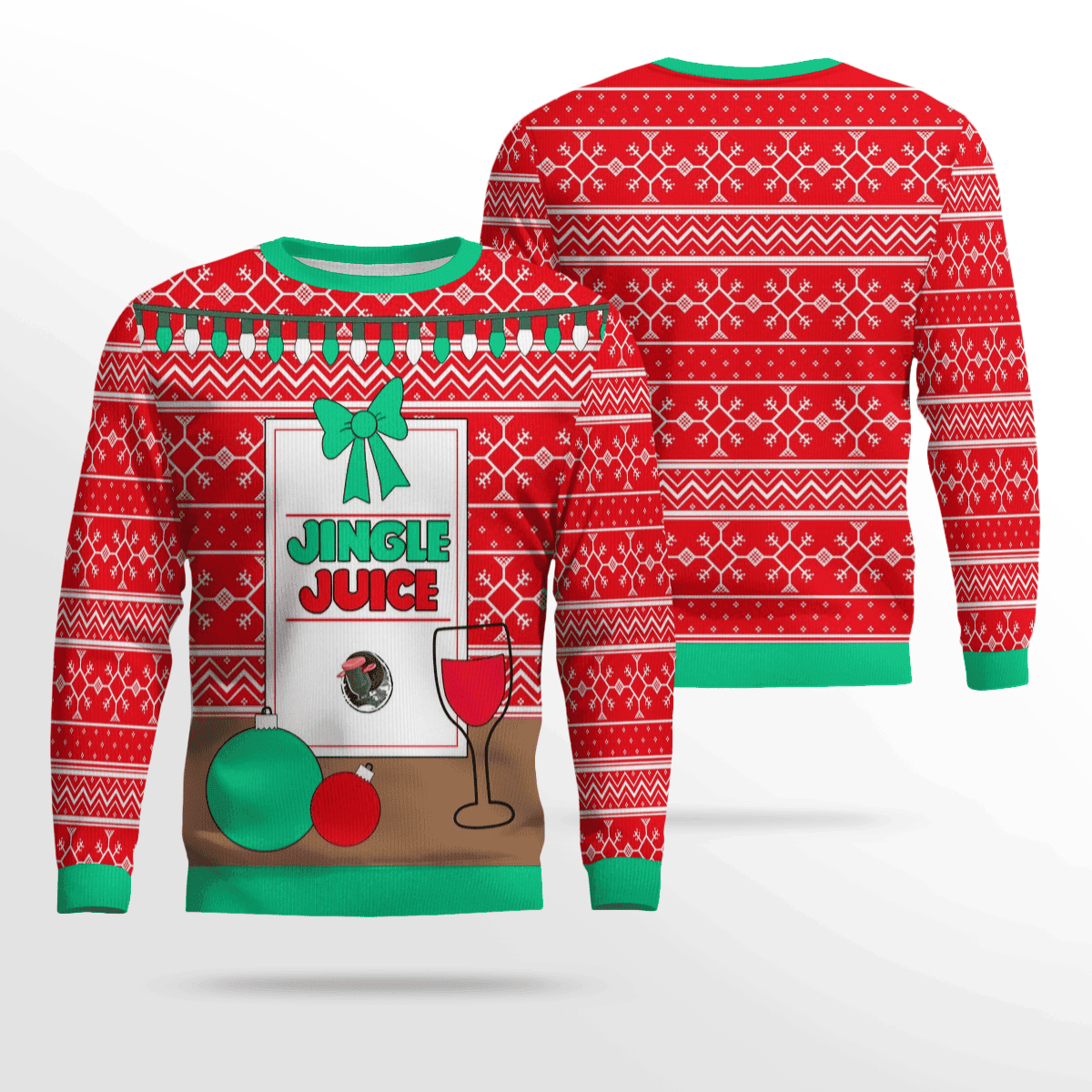 Jingle Juice Beverage Funny Ugly Christmas Sweater