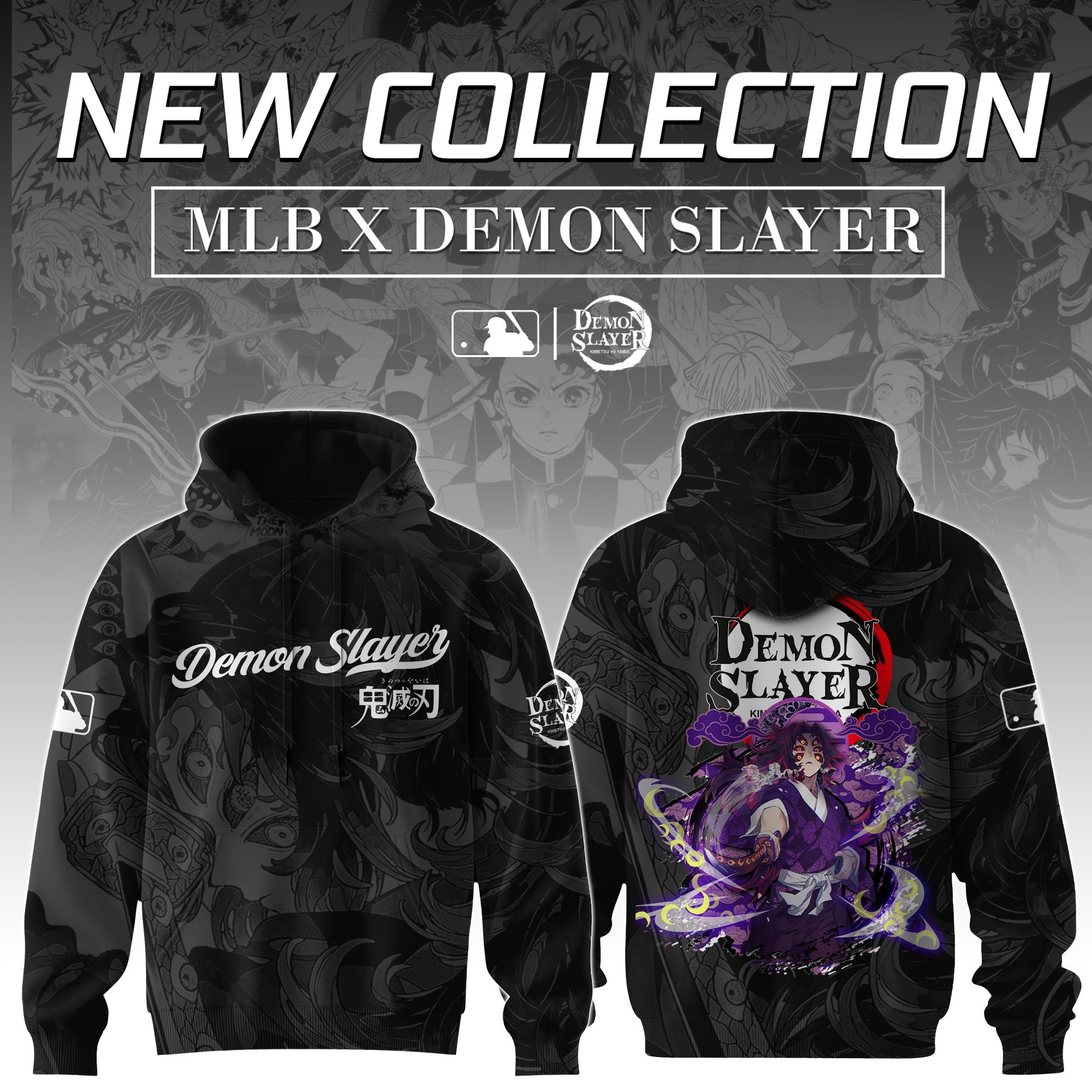 Kokushibo Demon Slayer x MLB Baseball Hoodie Editions Gift For Him