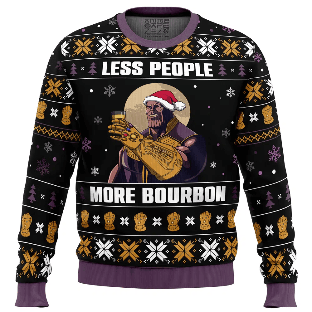 Less People More Bourbon Ugly Christmas Sweater