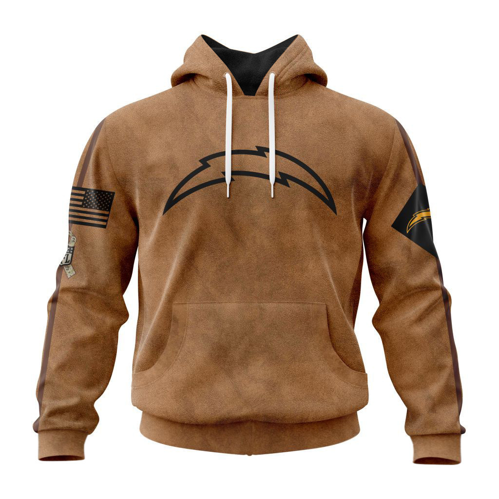 Los Angeles Chargers Basic Brown NFL 3D Hoodie