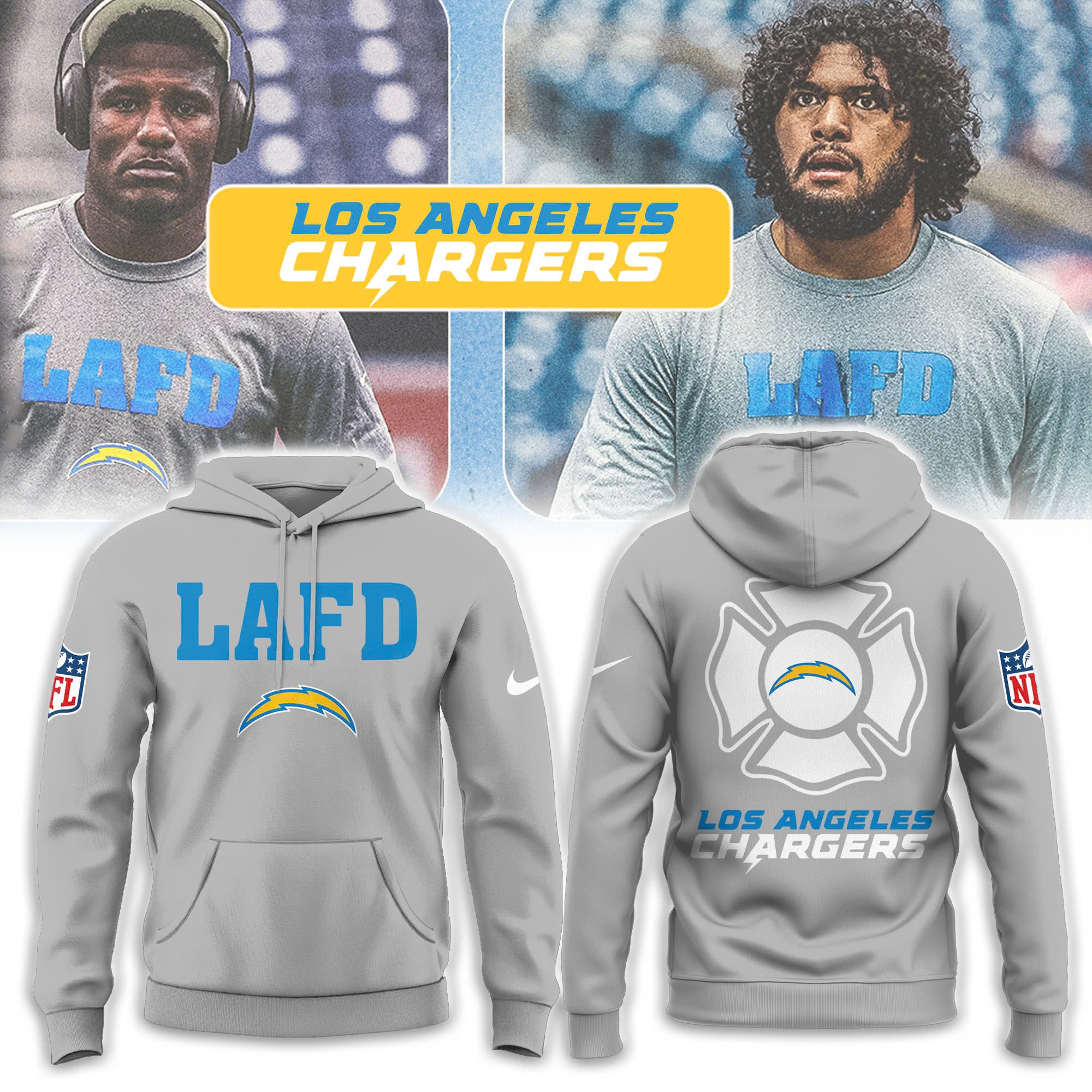 Los Angeles Chargers LAFD 2025 Hoodie Gift Ideas For Football Lovers