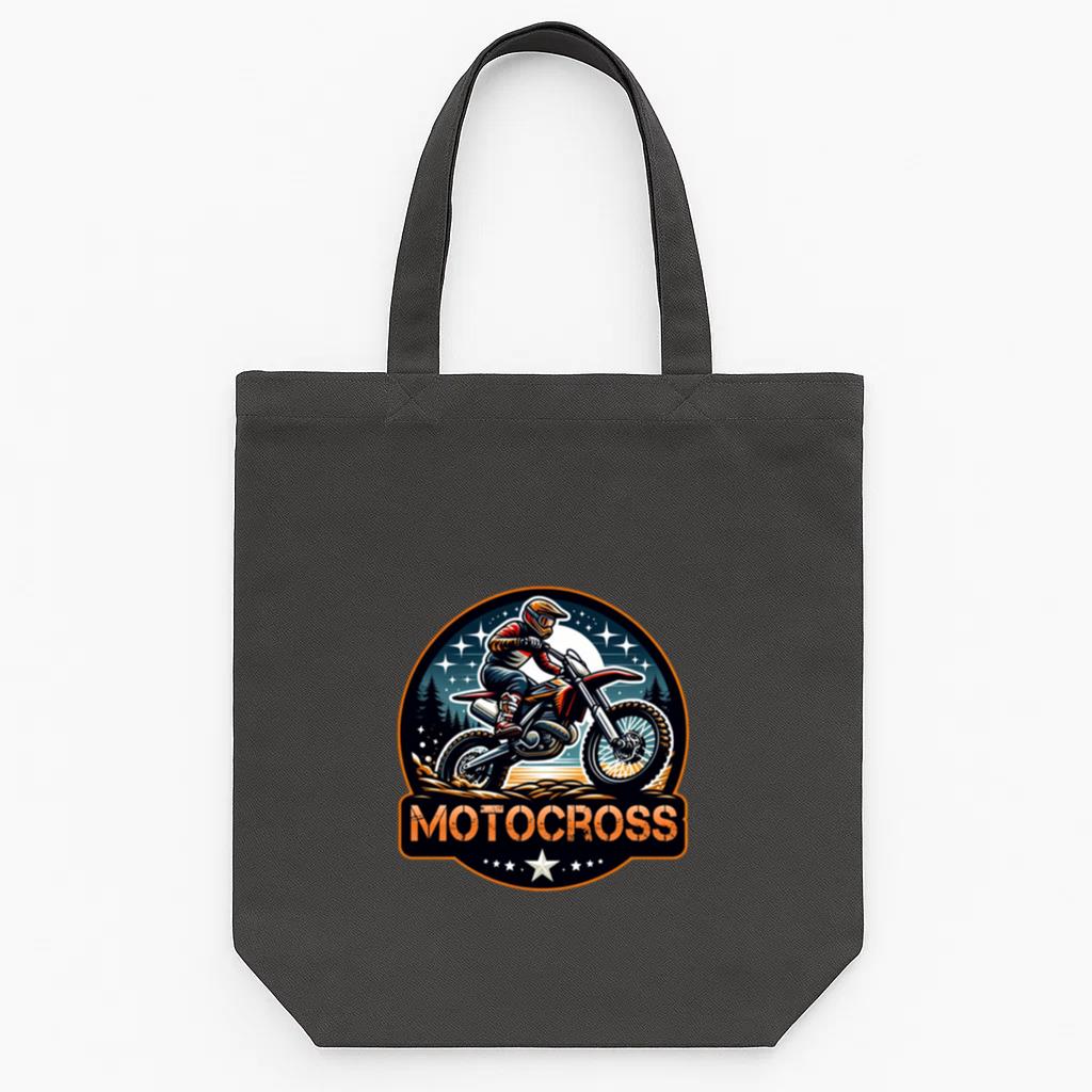 Man Motorbike Happy Minimal Tote Canvas Bag