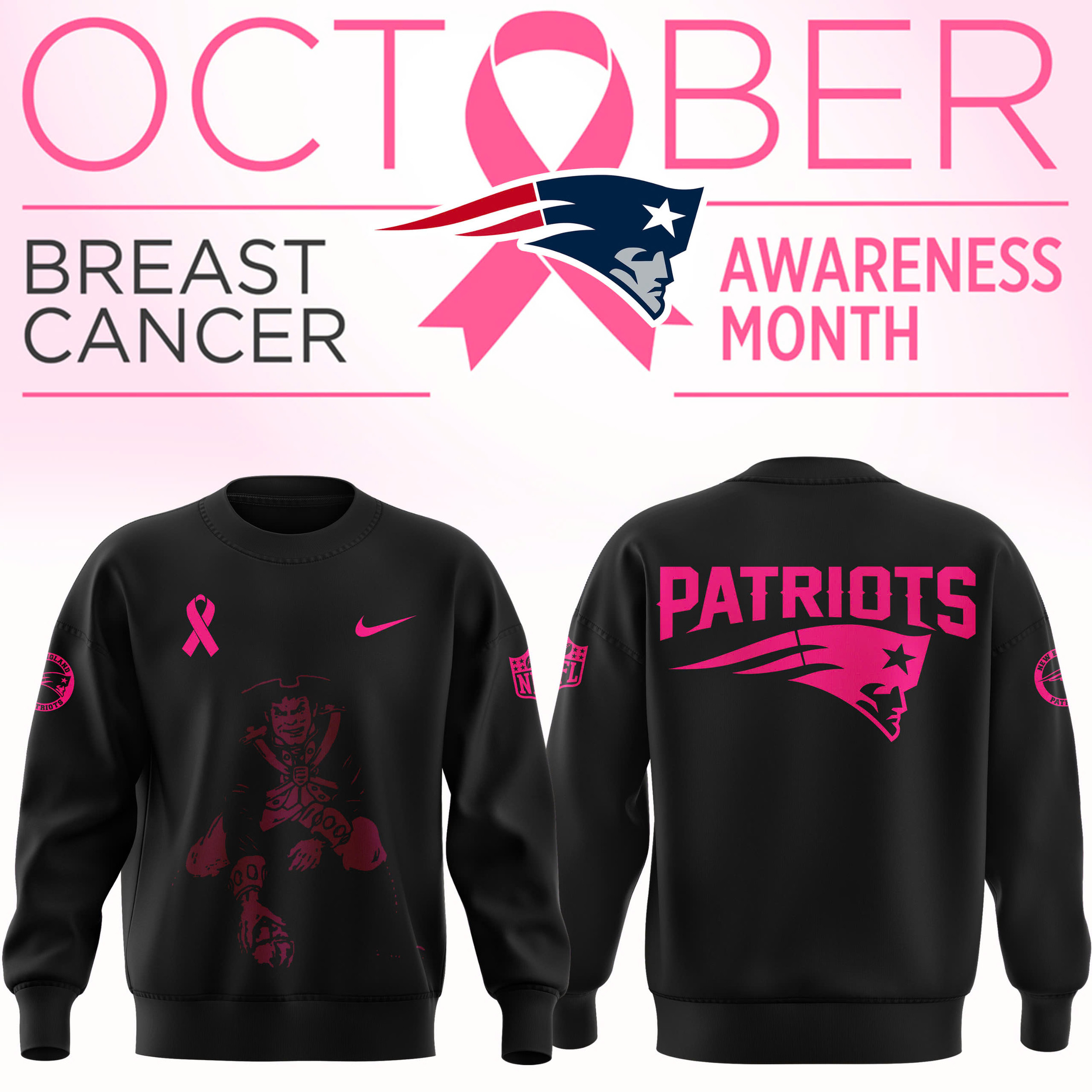 Mens Black New England Patriots 2025 Nfl Crucial Catch Pullover Sweatshirt Best Gift For Football Lovers