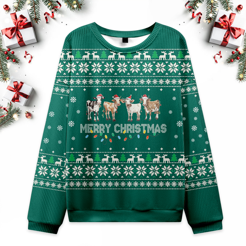 Merry Cows Ugly Christmas Sweater