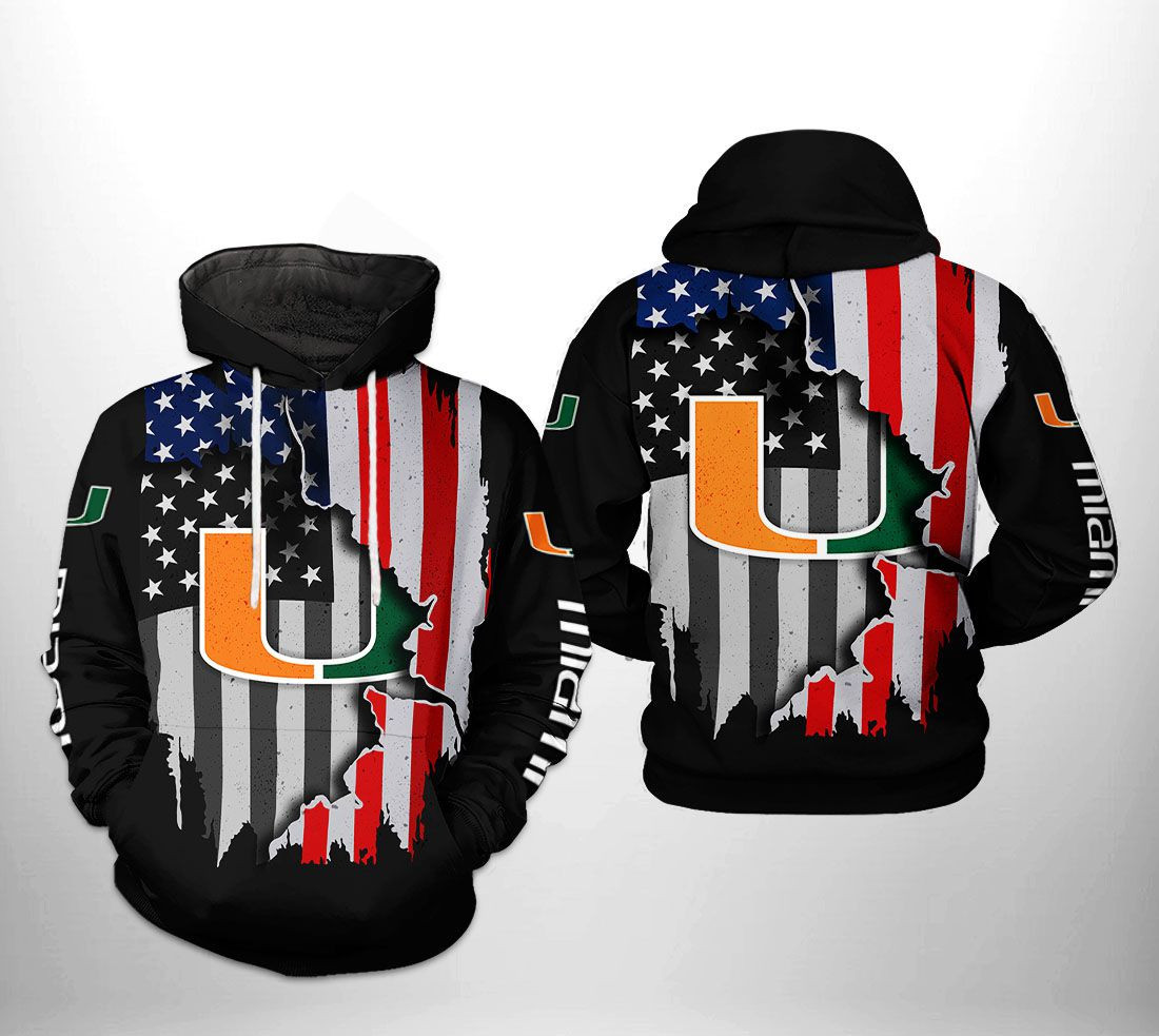 Miami Hurricanes NCAA US Flag Hoodie Version 231