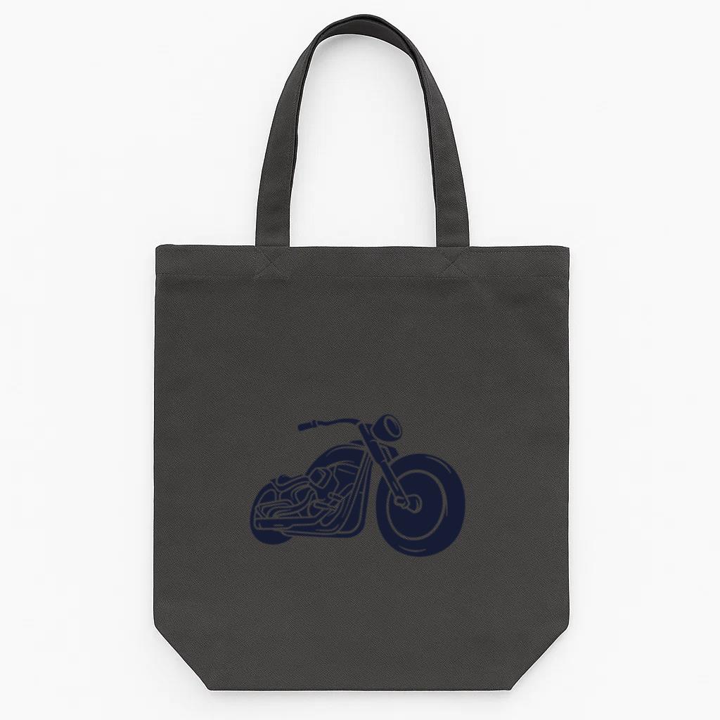Minimalist Motorcycle Line Art Design For Enthusiasts T Shirt Design Tote Canvas Bag