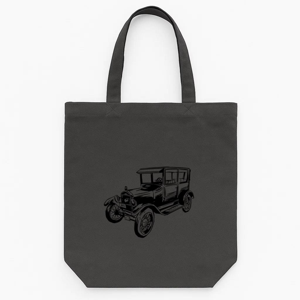 Motor Car Ford Modelt Hand Drawn Tote Canvas Bag
