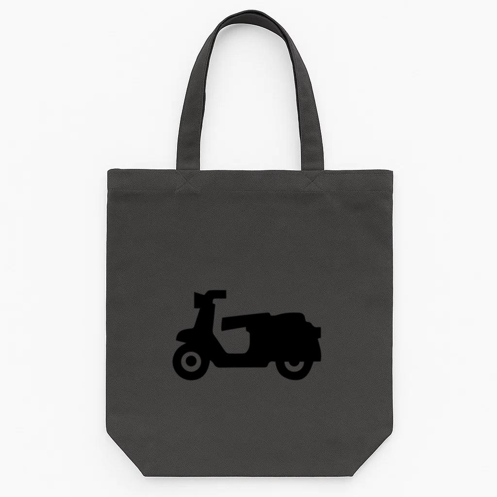 Motor Scooter Motorbike Silhouette Tote Canvas Bag
