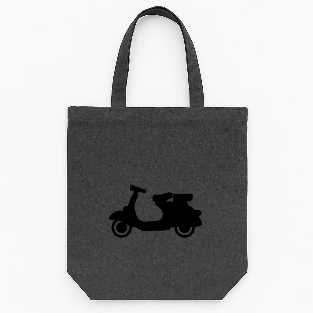 Motor Scooter Motorcycle Silhouette Tote Canvas Bag